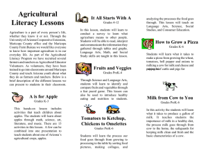 Agricultural Literacy Lessons It All Starts With A