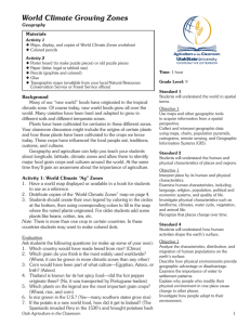 World Climate Growing Zones Materials  Geography
