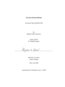 The Same Hesitant Rhythm An Honors Thesis (HONRS 499) By Brittany Decker Kusserow