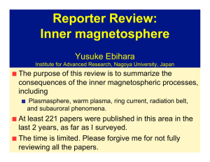 Reporter Review: Inner magnetosphere  Yusuke Ebihara