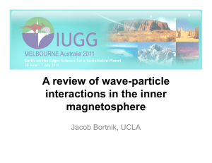 A review of wave-particle interactions in the inner magnetosphere Jacob Bortnik, UCLA