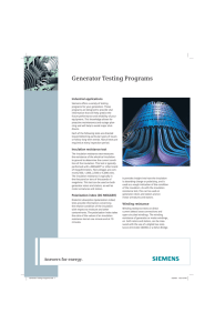 Generator Testing Programs Industrial applications