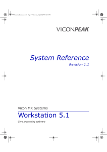 System Reference Workstation 5.1 Revision 1.1 Vicon MX Systems