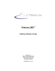 Visual3D  Getting Started Guide ™