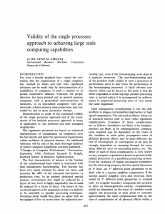 Validity of the single processor approach to achieving large scale computing capabilities