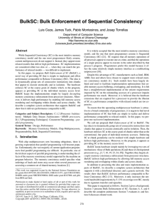 BulkSC: Bulk Enforcement of Sequential Consistency