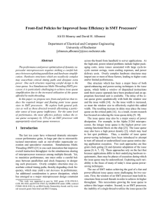 Front-End Policies for Improved Issue Efficiency in SMT Processors