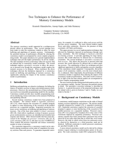 Two Techniques to Enhance the Performance of Memory Consistency Models