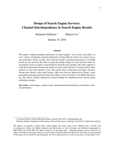 Design of Search Engine Services: Channel Interdependence in Search Engine Results