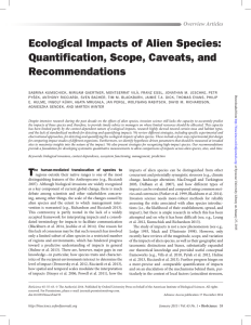 Ecological Impacts of Alien Species: Quantification, Scope, Caveats, and Recommendations Overview Articles