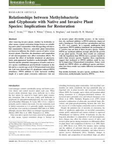 Relationships between Methylobacteria and Glyphosate with Native and Invasive Plant