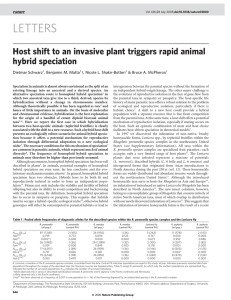 Host shift to an invasive plant triggers rapid animal hybrid speciation
