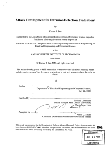 Attack Development  for Intrusion Detection  Evaluation*