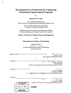 Development  of a Framework for Comparing Performance Improvement Programs