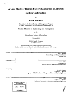 A Case  Study of Human Factors Evaluation in Aircraft