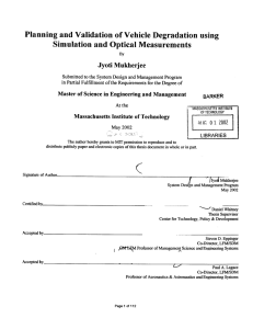 Planning and Validation of Vehicle  Degradation using Jyoti Mukherjee