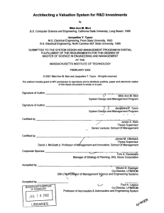 Architecting a  Valuation  System  for R&amp;D ... by SUBMITTED FULFILLMENT