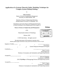 Application  of a  Systems-Theoretic  Safety  Modeling ... Complex  System  Mishap  Etiology