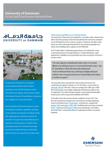 University of Dammam A Case Study from Emerson Network Power