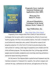 Propensity Score Analysis: Statistical Methods and Applications (July 2009)