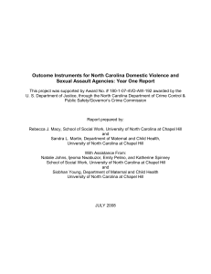 Outcome Instruments for North Carolina Domestic Violence and