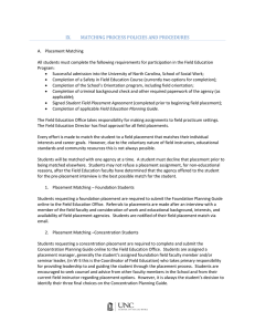 IX. MATCHING PROCESS POLICIES AND PROCEDURES