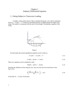 Chapter 1 Ordinary Differential Equation 1.1 String Subject to Transverse Loading