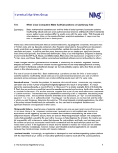 Numerical Algorithms Group  Title: Summary: