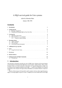 A L TEX survival guide for Unix systems Contents A