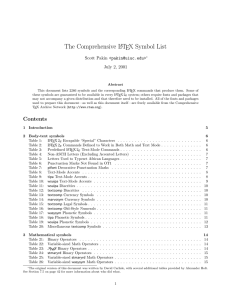 The Comprehensive L TEX Symbol List A Scott Pakin &lt;&gt;