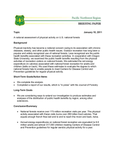 A national assessment of physical activity on U.S. national forests Topic