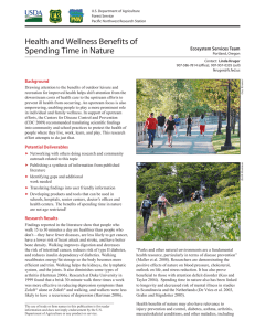 Health and Wellness Benefits of Spending Time in Nature Ecosystem Services Team