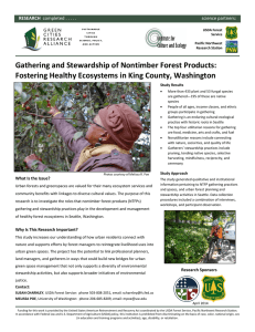 Gathering and Stewardship of Nontimber Forest Products: