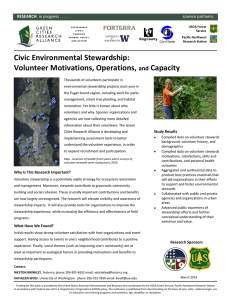 Civic Environmental Stewardship: Volunteer Motivations, Operations, Capacity and