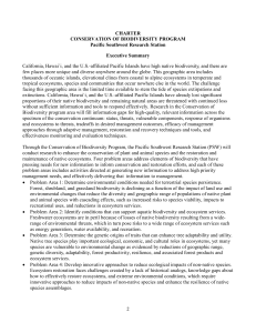 CHARTER CONSERVATION OF BIODIVERSITY PROGRAM Pacific Southwest Research Station Executive Summary