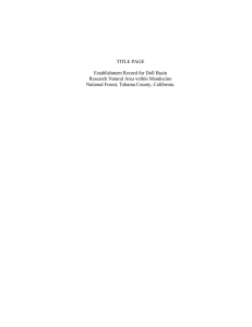 TITLE PAGE Establishment Record for Doll Basin Research Natural Area within Mendocino