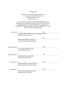 Signature Page for Research Natural Area Establishment Record Snow Canyon Research Natural Area