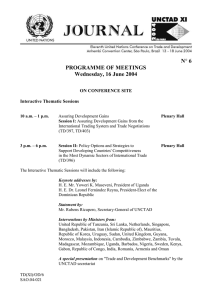 N PROGRAMME OF MEETINGS Wednesday, 16 June 2004