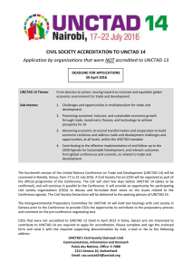 CIVIL SOCIETY ACCREDITATION TO UNCTAD 14 DEADLINE FOR APPLICATIONS