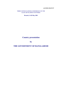 Country presentation by THE GOVERNMENT OF BANGLADESH A/CONF.191/CP/37