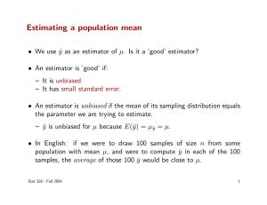 Estimating a population mean
