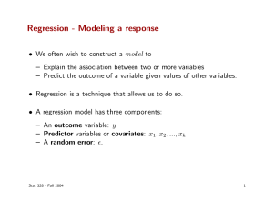 Regression - Modeling a response