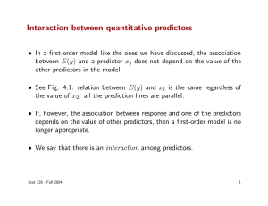 Interaction between quantitative predictors