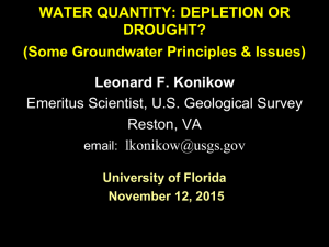WATER QUANTITY: DEPLETION OR DROUGHT? (Some Groundwater Principles &amp; Issues)