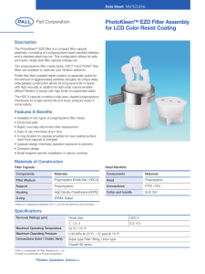 PhotoKleen EZD Filter Assembly for LCD Color Resist Coating Description