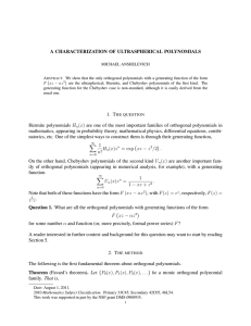 A CHARACTERIZATION OF ULTRASPHERICAL POLYNOMIALS