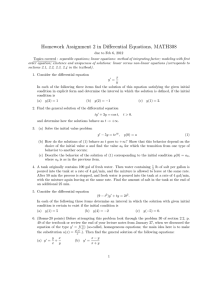 Homework Assignment 2 in Differential Equations, MATH308