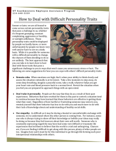 How to Deal with Difficult Personality Traits