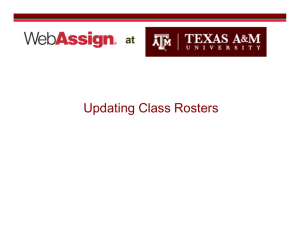 Updating Class Rosters at