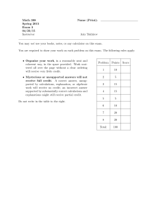 Math 308 Name (Print): Spring 2015 Exam 2